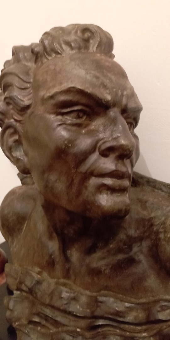 Art Deco Bronze Bust Of Mermoz -photo-1