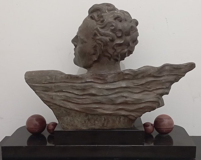 Art Deco Bronze Bust Of Mermoz -photo-2