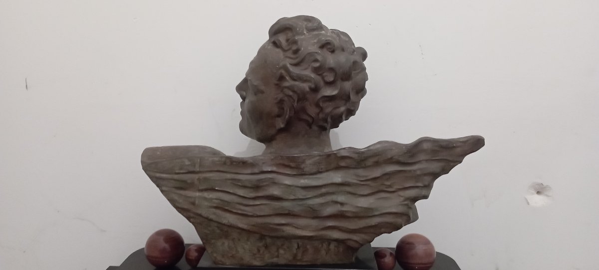 Art Deco Bronze Bust Of Mermoz -photo-3