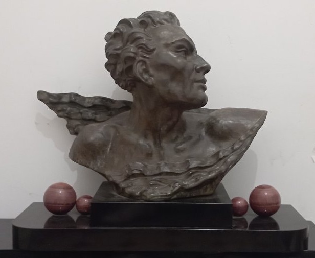 Art Deco Bronze Bust Of Mermoz 