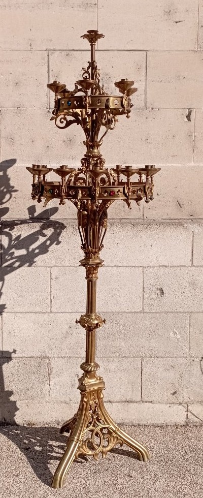 Grand candélabre bronze doré du XIX ème siècle