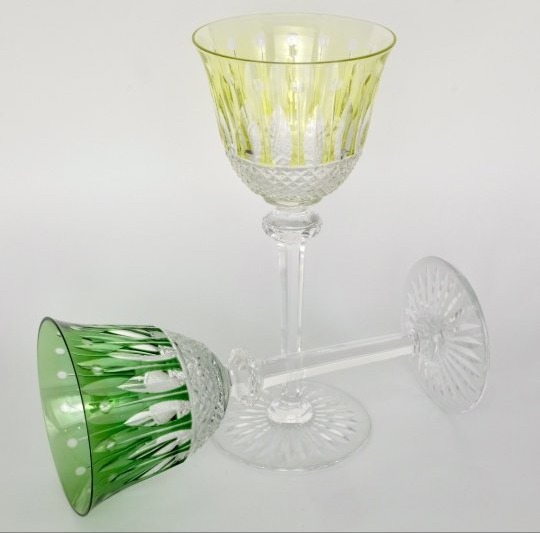 Service de six verres Tommy St Louis Roemer en cristal multicolore-photo-2