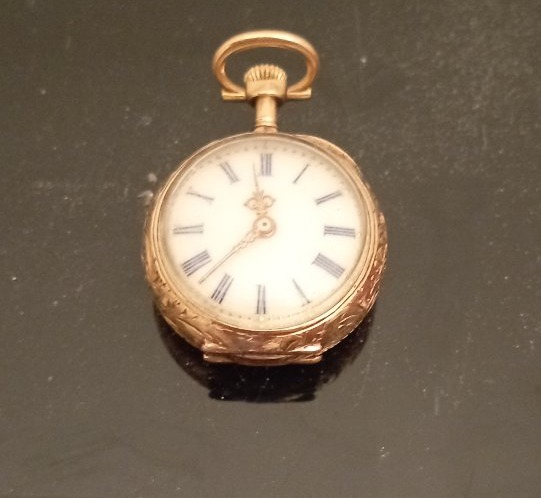 Gold Pocket Watch With Enamel Decoration