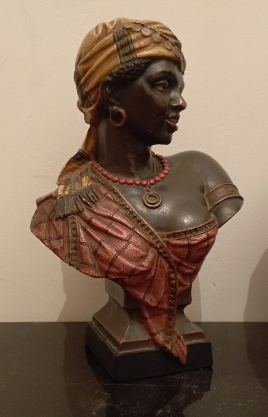 Paire de bustes en terre cuite du XIX ème siècle-photo-2