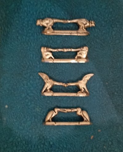 Porte-couteaux métal argenté dans leur écrin-photo-4