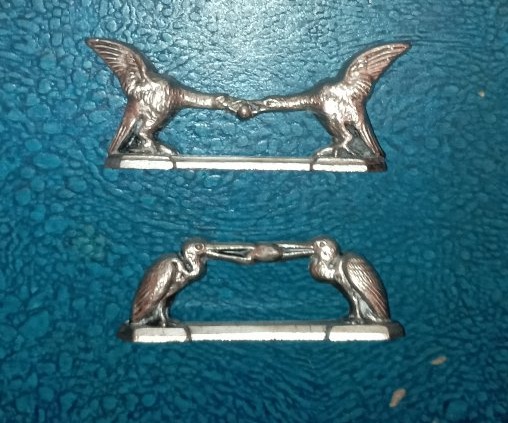 Porte-couteaux métal argenté dans leur écrin-photo-2