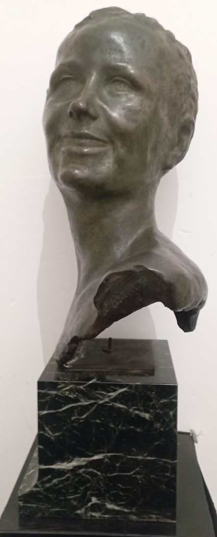 "Buste de jeune homme" sculpture en bronze à la cire perdue par Pina-photo-2