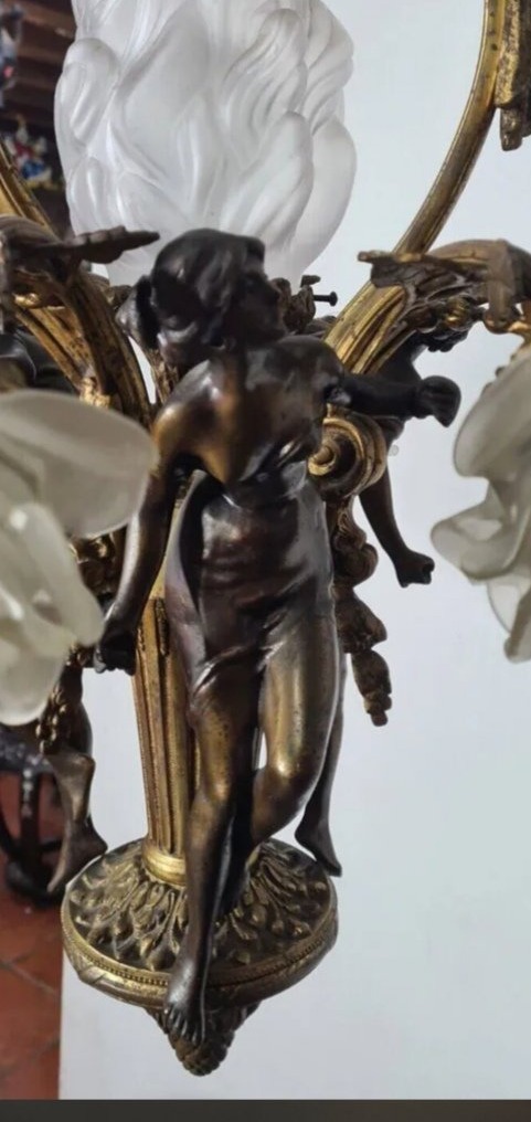 Louis XV-style Chandelier In Gilded And Patinated Bronze-photo-1