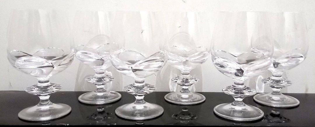 6 Water Glasses From Maison Lalique France, Blois Series