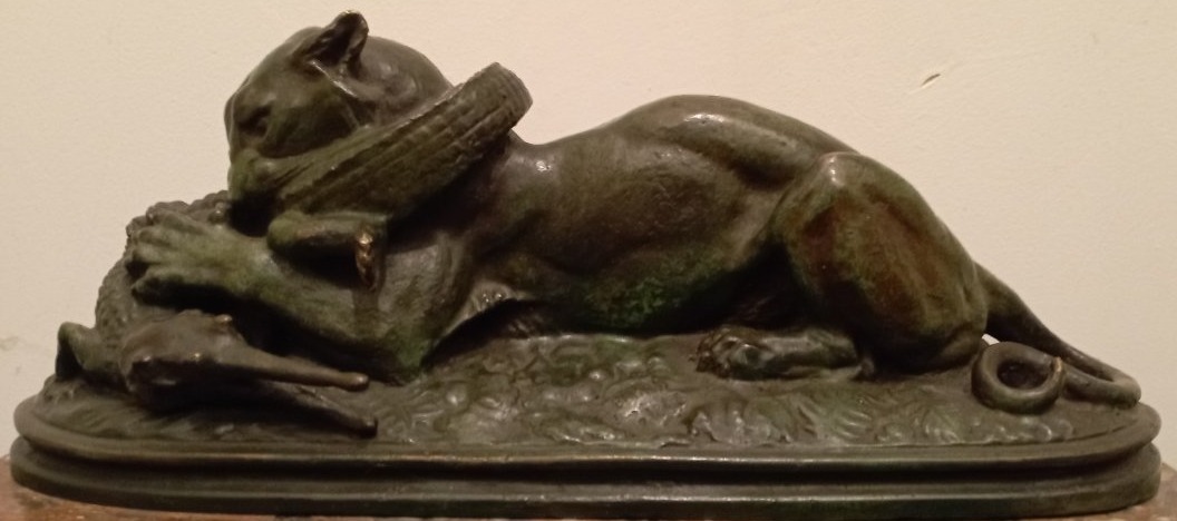 "tiger Devouring A Gavial," A Lost-wax Bronze Sculpture By Antoine Louis Barye-photo-2