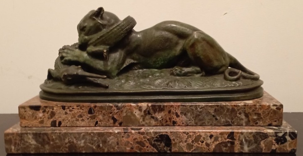 "tiger Devouring A Gavial," A Lost-wax Bronze Sculpture By Antoine Louis Barye