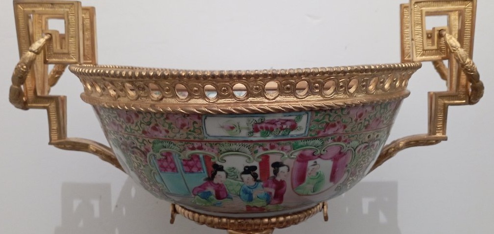 Coupe en porcelaine de Canton du XIX ème siècle-photo-2