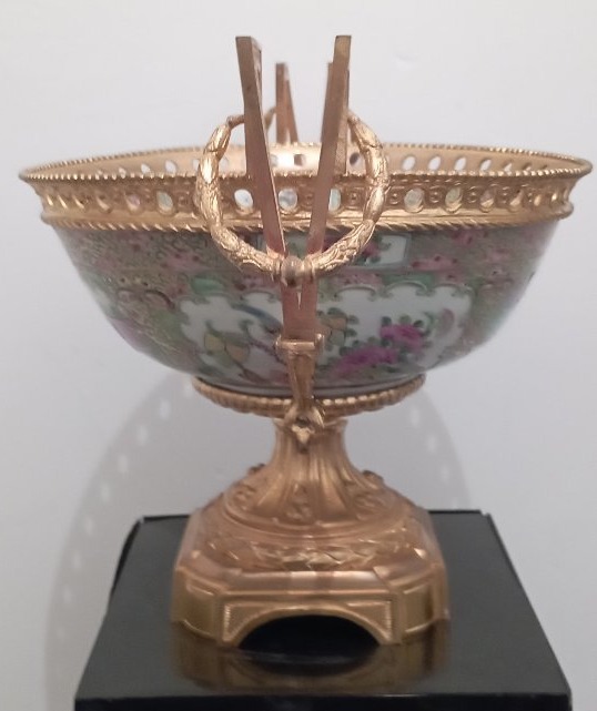 Coupe en porcelaine de Canton du XIX ème siècle-photo-3