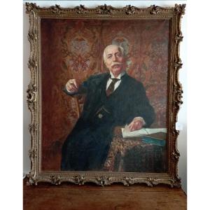 Portrait huile sur toile Jean Mayné
