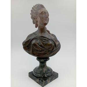 Buste Madame Du Barry terre cuite et bronze