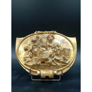 Bas Relief Gilded Bronze Satyr 19th Century