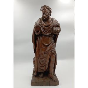 17th Century Carved Oak Apostle