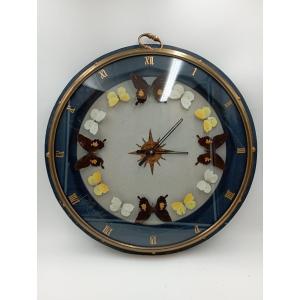 Butterfly Wall Clock Attributed To Adnet