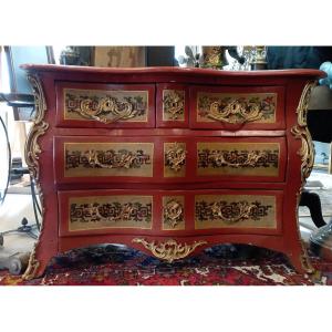 Commode tombeau en partie du XVIII ème siècle