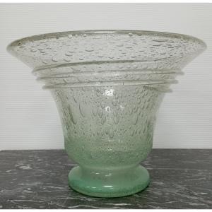 Vase Schneider en verre bullé