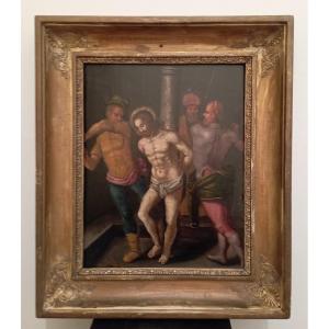 Tableau ''La flagellation du Christ'' XVII ème siècle école Flamande