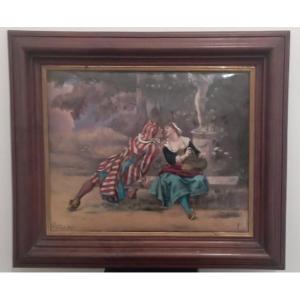 Cadre peinture émaillée sur cuivre de Limoges