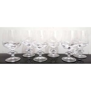 6 Water Glasses From Maison Lalique France, Blois Series