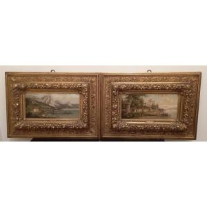 Pair Of Oil-on-panel Paintings By Karl Von Oels