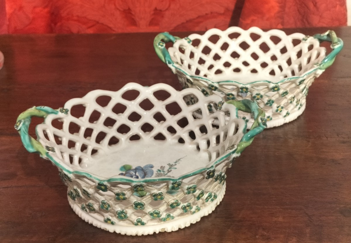Two Earthenware Baskets From Sceaux, 18th Century-photo-1