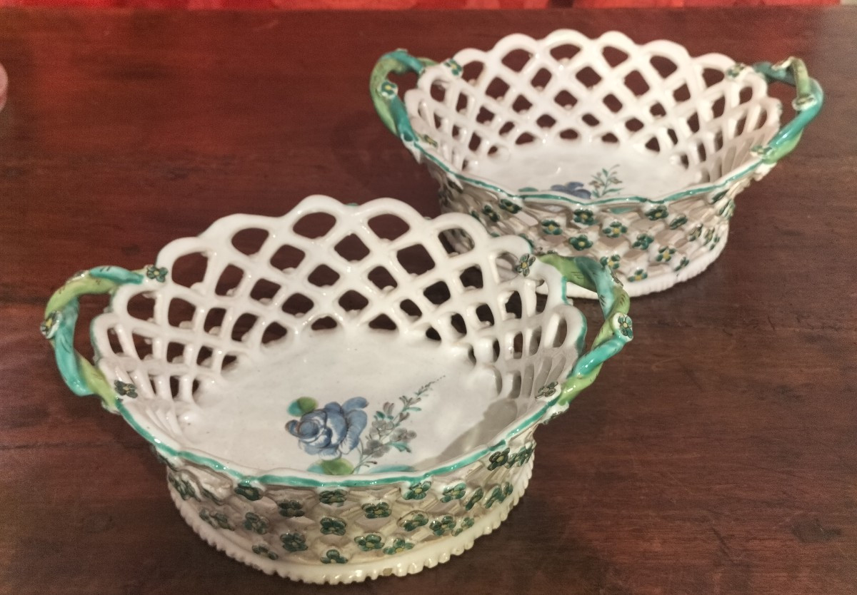 Two Earthenware Baskets From Sceaux, 18th Century-photo-2