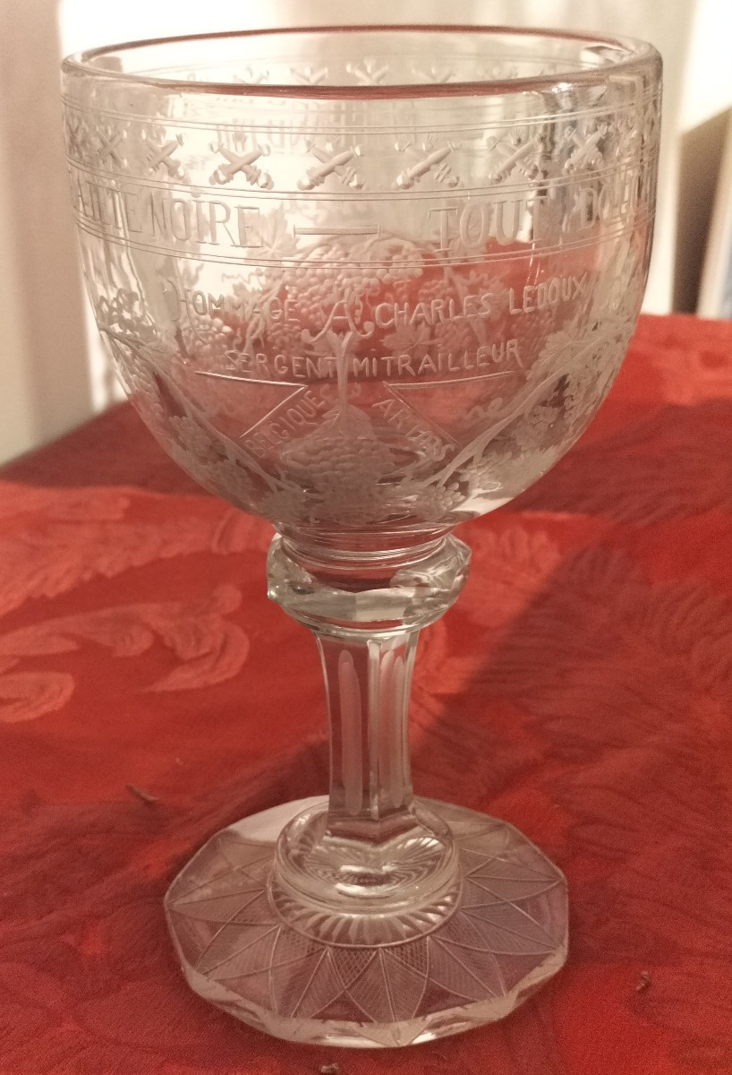 Engraved Glass Name Cup, 1914/18 Period