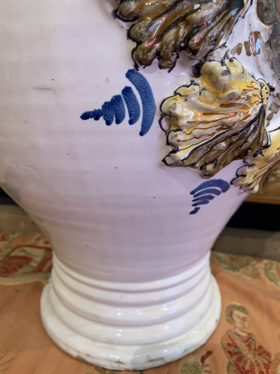 Large Italian Earthenware Jug From The Late 17th Century.-photo-2