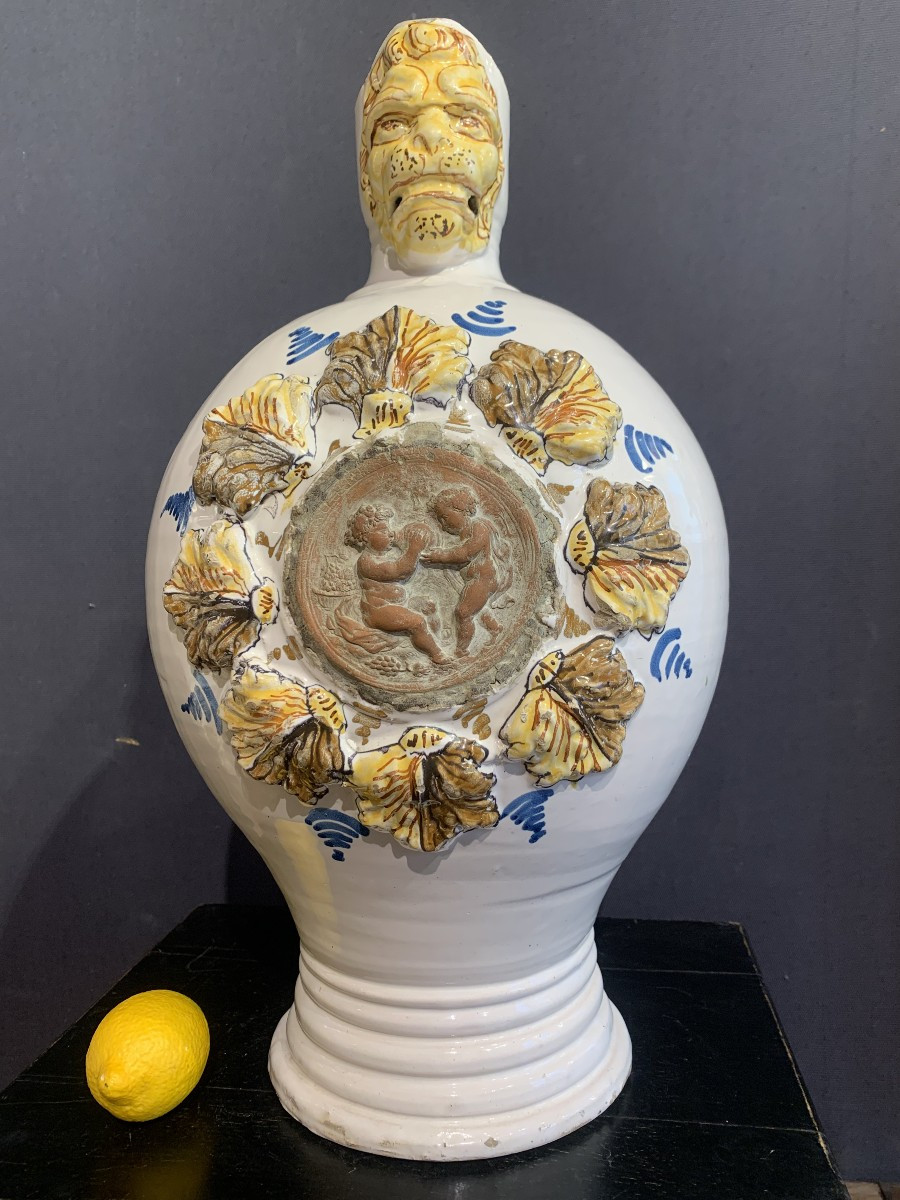 Large Italian Earthenware Jug From The Late 17th Century.