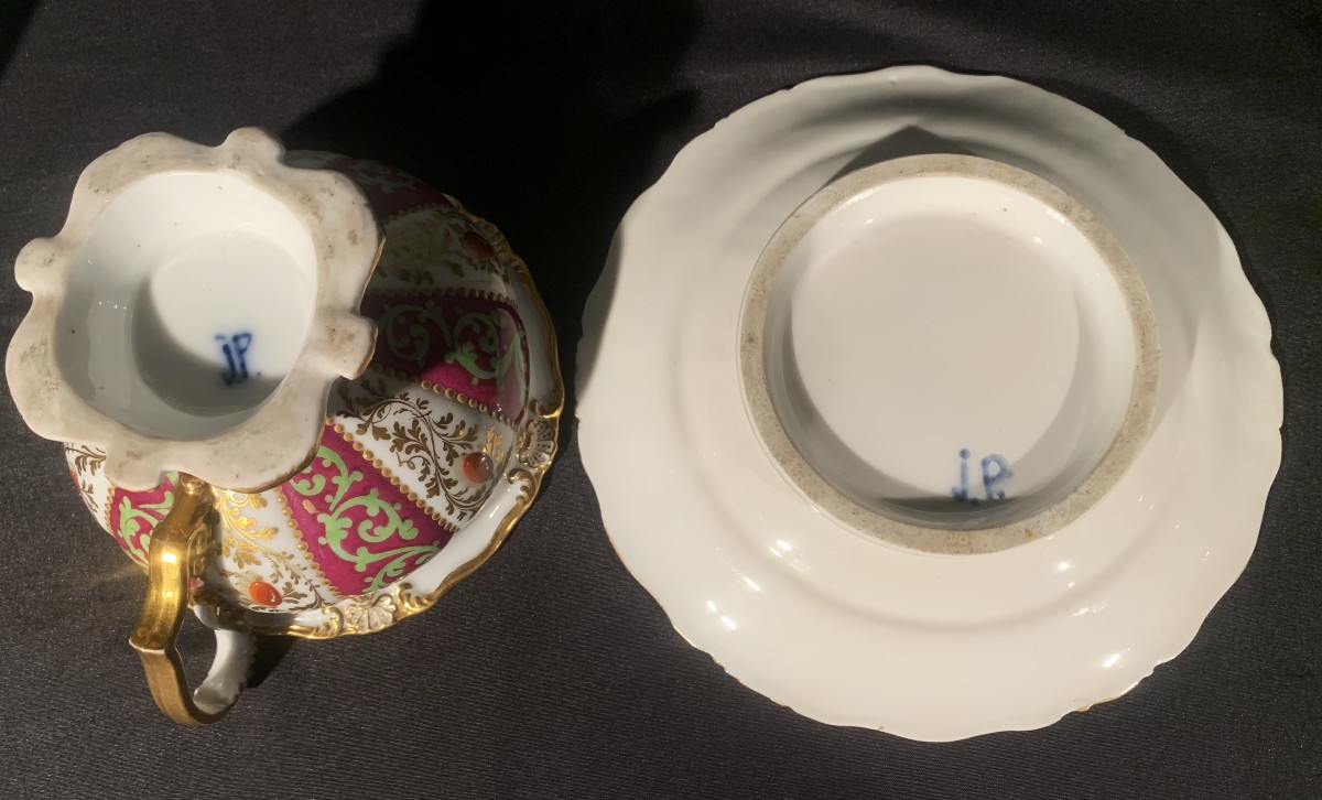 Porcelain Chocolate Cup Signed Jacob Petit Paris Circa 1830.-photo-4