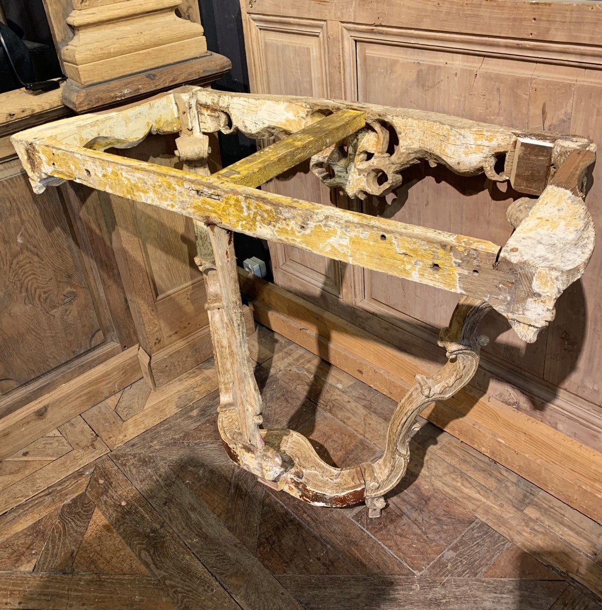 Regency Wall Console In Carved Oak - Paris Or Ile De France. 18th Century Period.-photo-5