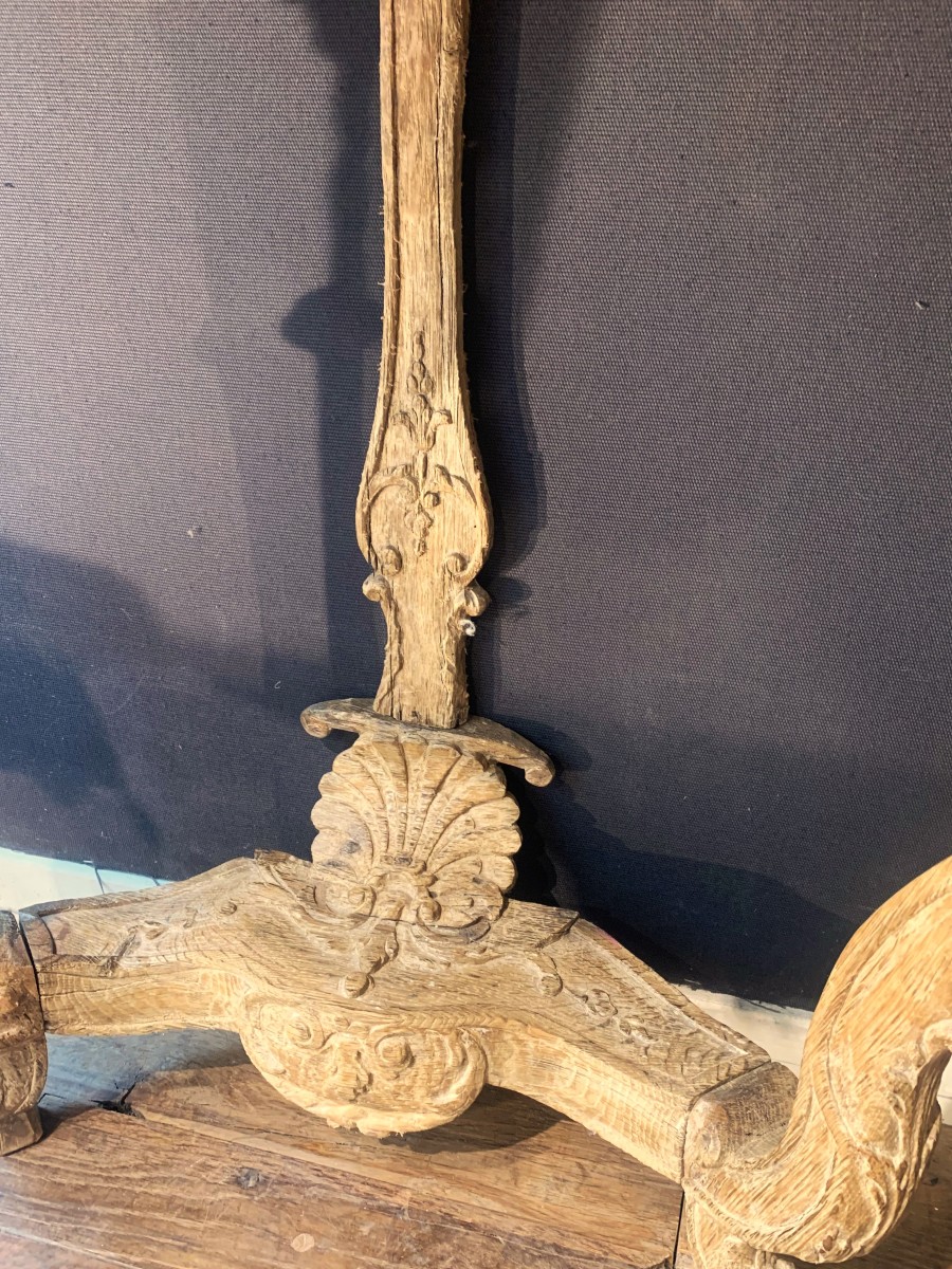 Regency Wall Console In Carved Oak - Paris Or Ile De France. 18th Century Period.-photo-7
