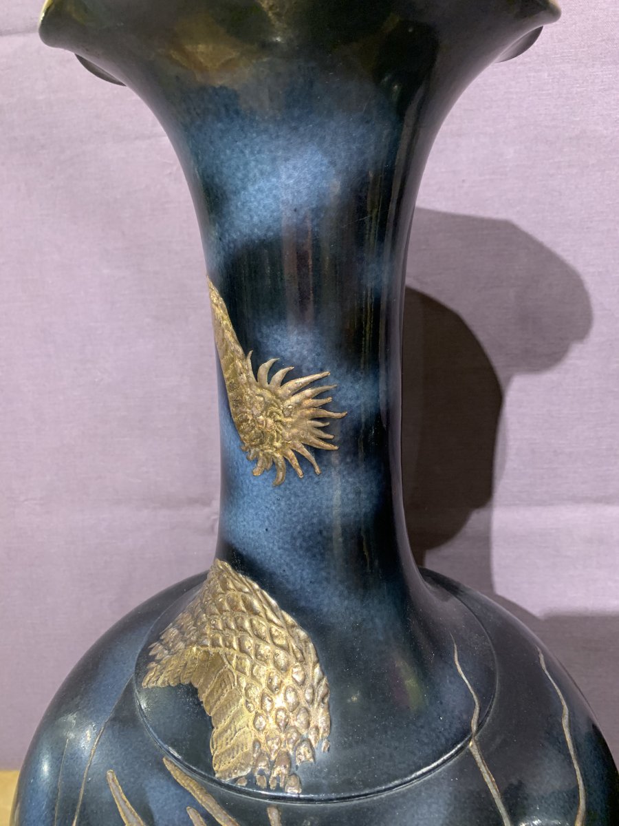 Paire De Grands Vases Du Japon. XIXe -photo-6