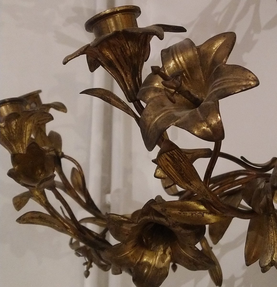 Pair Of Bronze Sconces, Nineteenth Time-photo-4