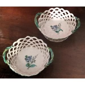 Two Earthenware Baskets From Sceaux, 18th Century