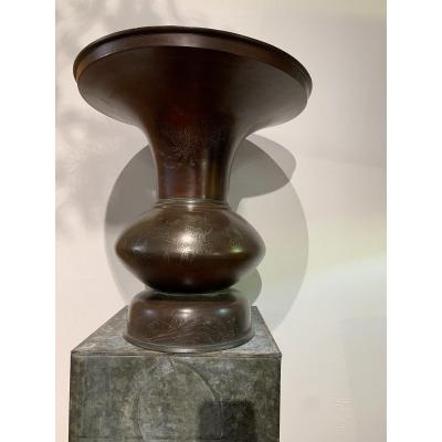 Large Vase En Bronze Du Japon. XIXe 