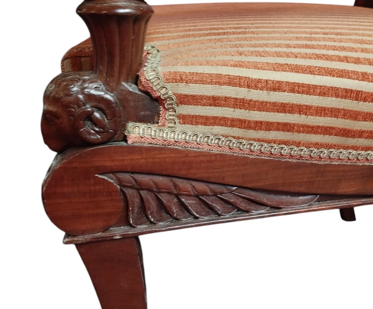 Pair Of Mahogany Ram's Head Armchairs-photo-2