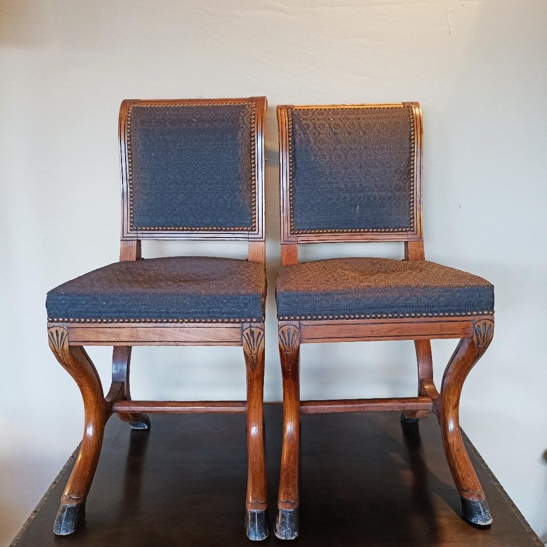 Pair Of 19th Clog-foot Chairs