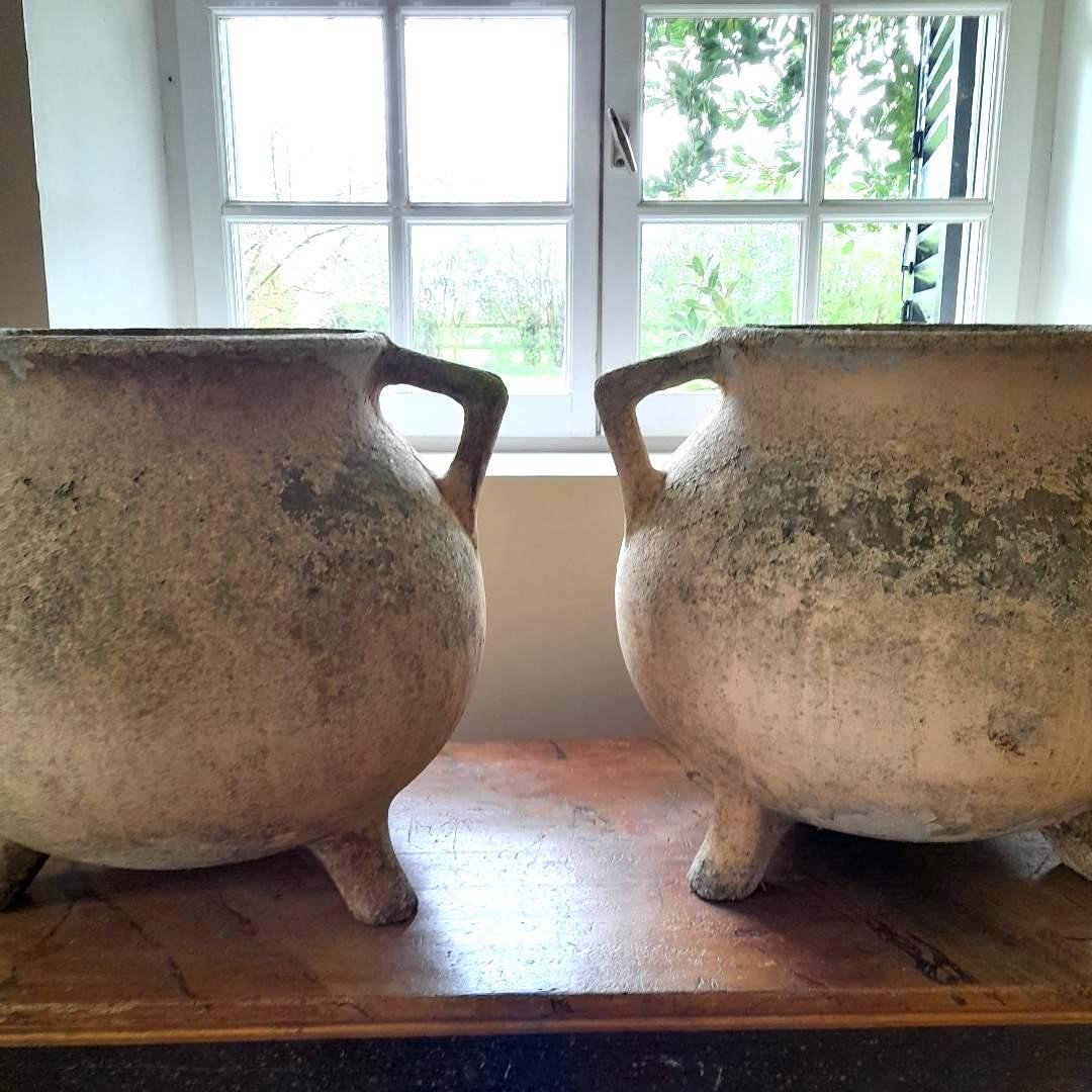 Pair Of Large Reconstituted Stone Jars-photo-1