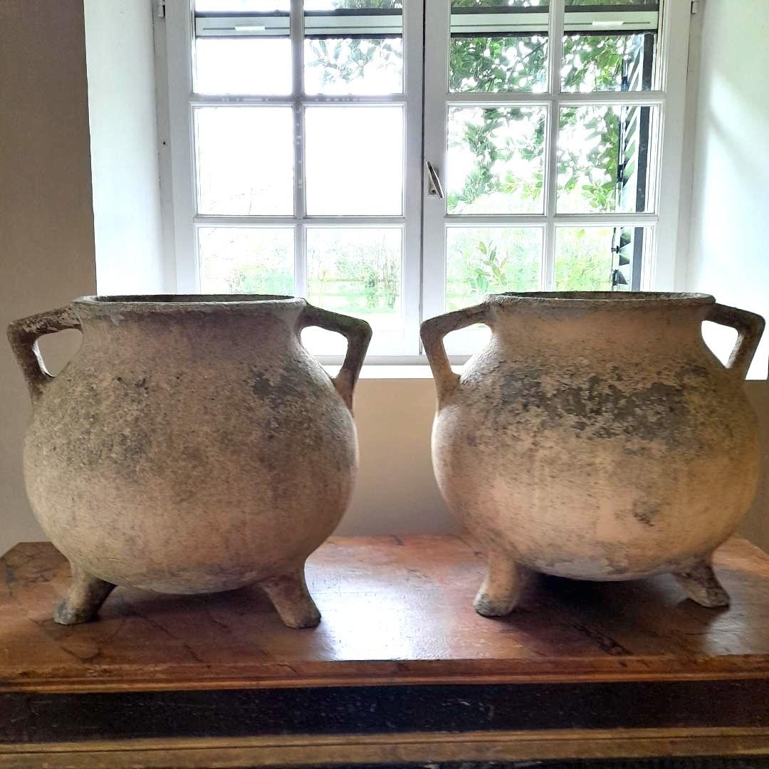 Pair Of Large Reconstituted Stone Jars