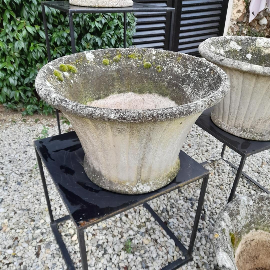 Quatre vasques de jardin en pierre reconstituée-photo-2