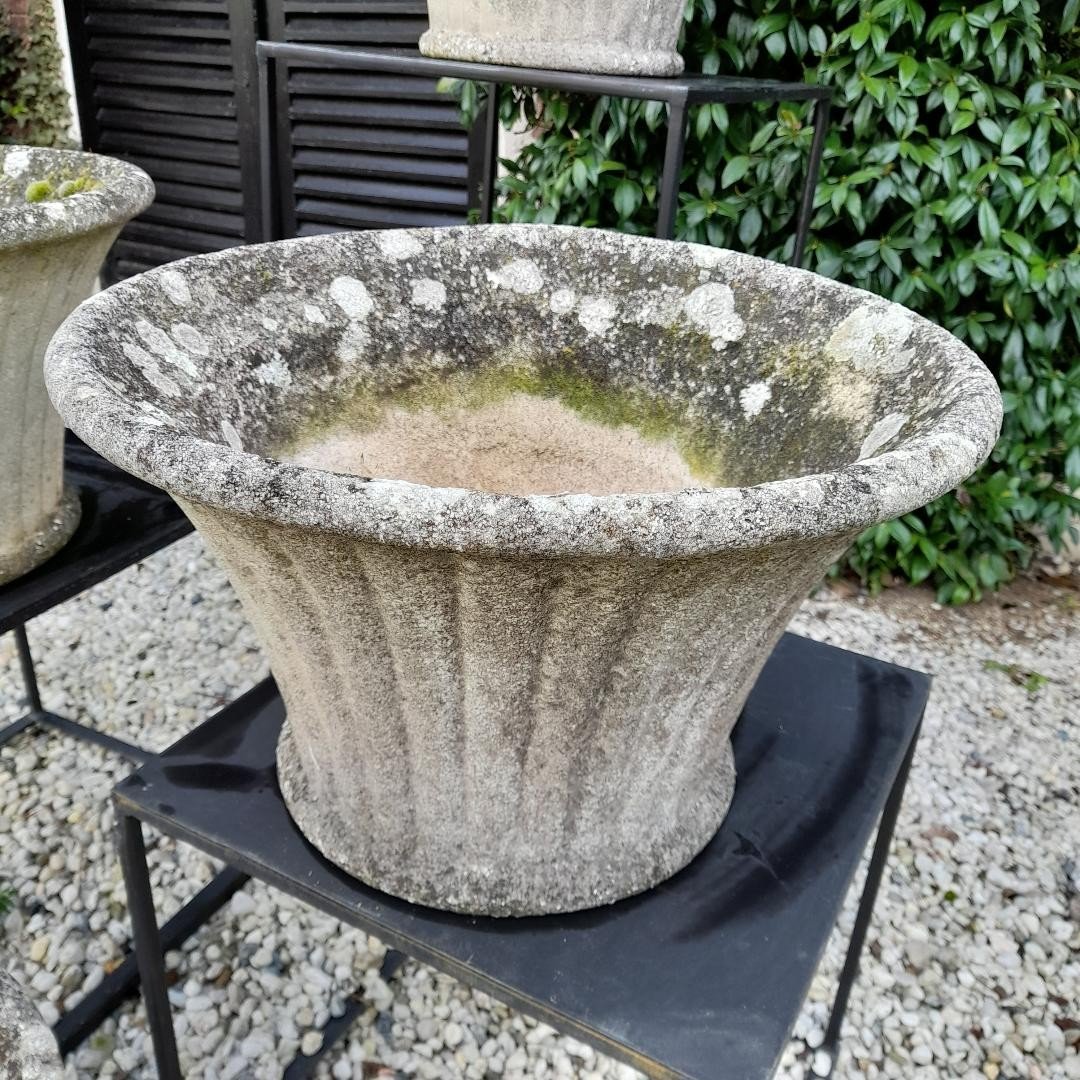 Quatre vasques de jardin en pierre reconstituée-photo-4