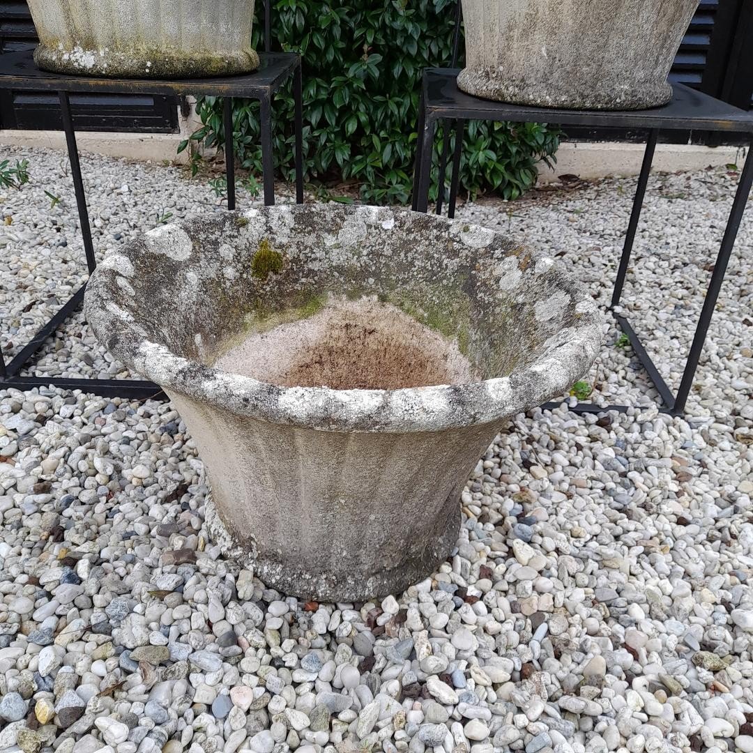 Quatre vasques de jardin en pierre reconstituée-photo-2