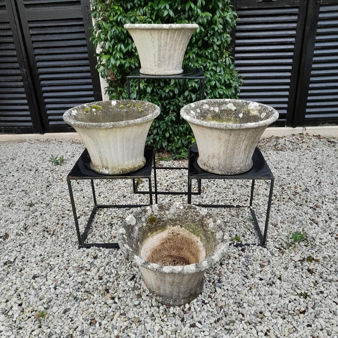 Quatre vasques de jardin en pierre reconstituée-photo-3