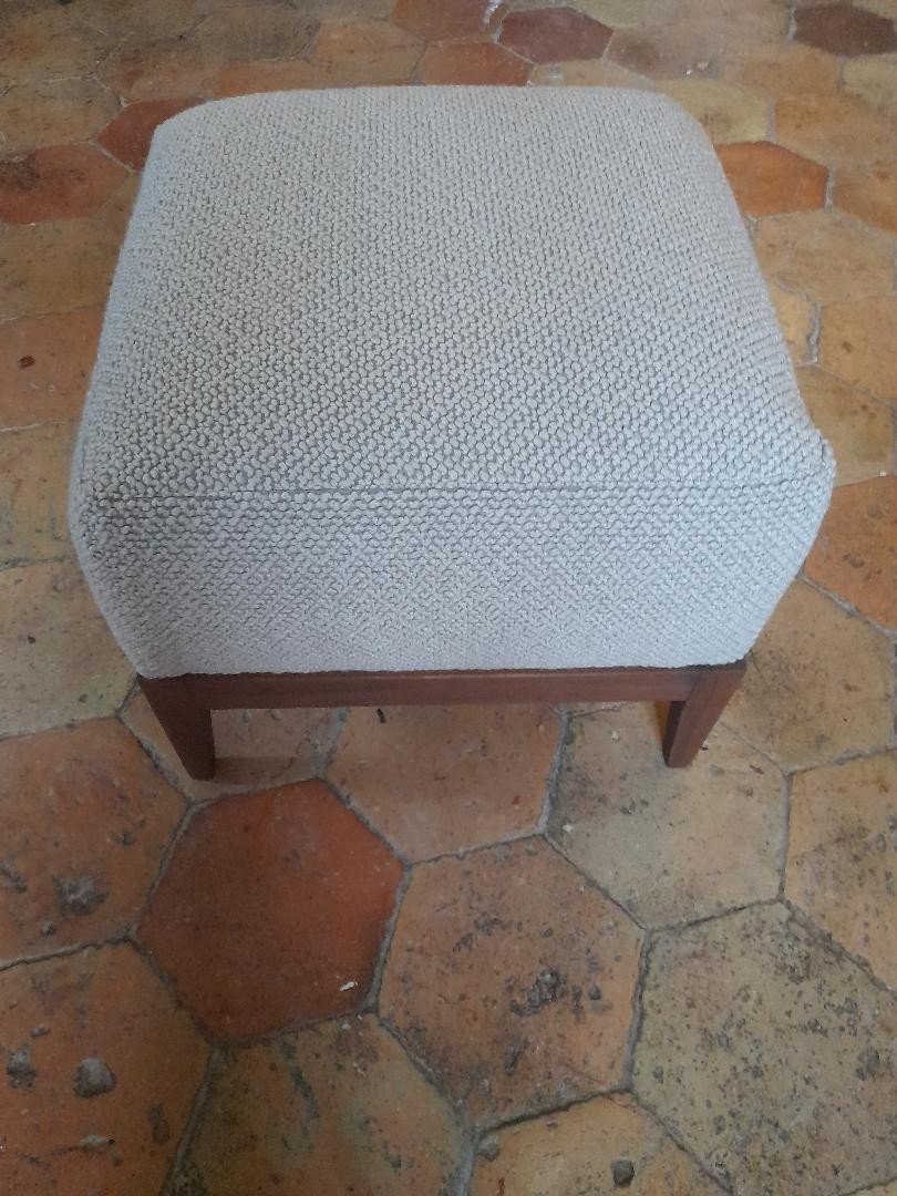 Square Stool Covered In Fabric