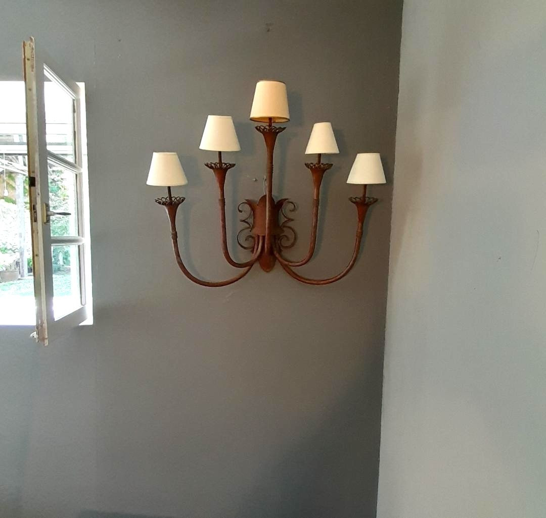 Grande applique à cinq branche art deco